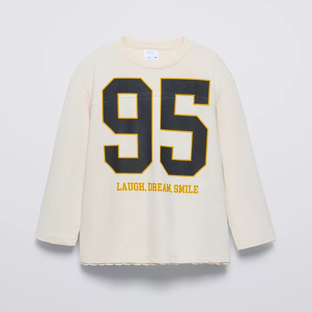 ZARA T-SHIRT WITH LACE NUMBER